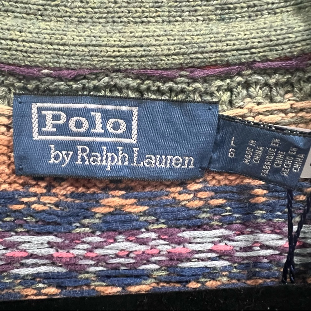 Fair Isle Cotton Blend Cardigan, Men, Size L - Picture 7 of 13